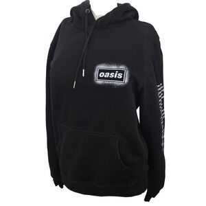Oasis Live '25 Tour Hoodie Small Black Stencil Logo World Cities Merch